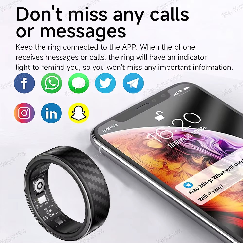 2025 New Smart Ring Call Alert Heart Rate Blood Oxygen Monitoring Pedometer Calorie Multifunctional Fitness Smart Finger Rings