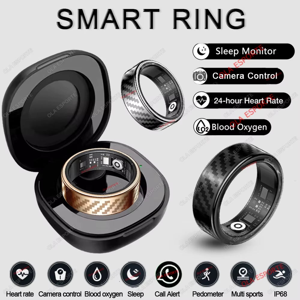 2025 New Smart Ring Call Alert Heart Rate Blood Oxygen Monitoring Pedometer Calorie Multifunctional Fitness Smart Finger Rings